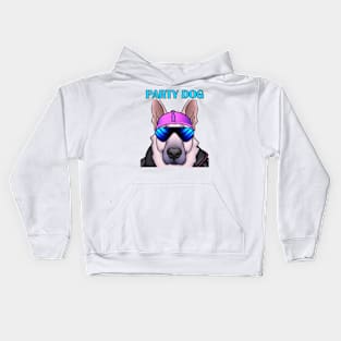 Party Dog Synthwave Retro Kids Hoodie